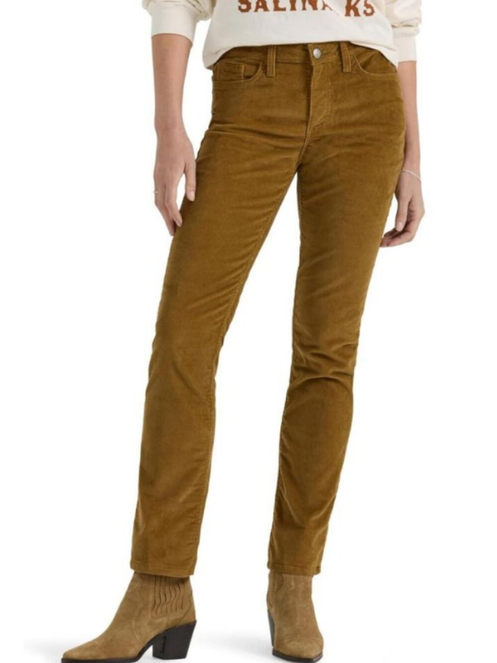 Lee Mid-Rise Straight Leg Corduroy Pants (Glazed Ginger, 8)